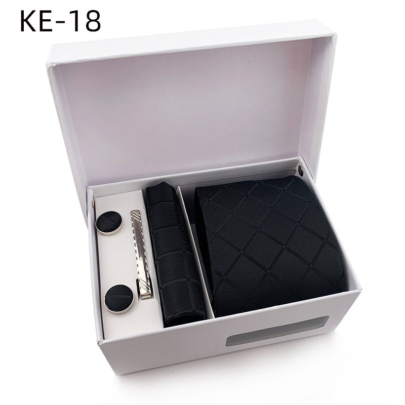 Men's Formal Plaid Tie Set with Gift Box