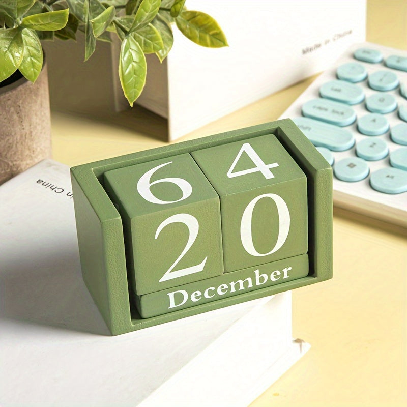 Wooden Desktop Calendar Ornament for Home Office Decoration Christmas Valentine New Year