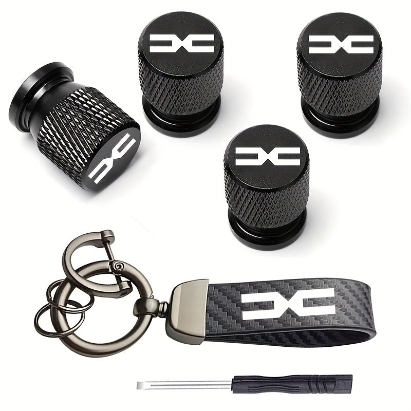 4-to'plam alyuminiy shinalar ventili bo'lagi qopqog'i, avtomobillar uchun universal moslik, chang qopqog'i