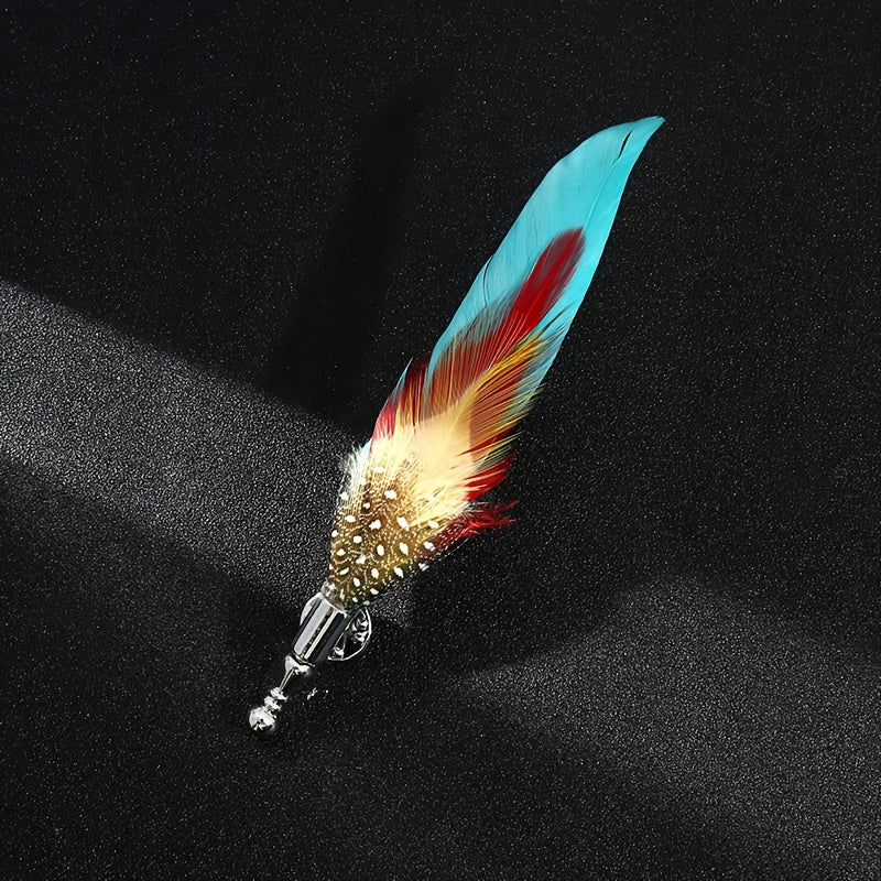 Colorful Feather Brooches Set of 7 for Men and Women Dress Suits Lapel Pins Fashion Accessories