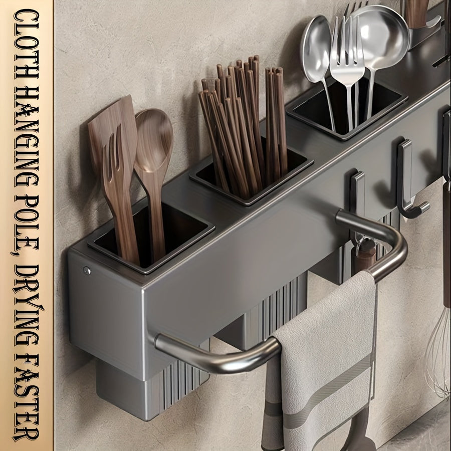 Soporte de cuchillos de cocina resistente para pared de acero al carbono, sostiene 12 utensilios