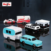 Kids Alloy Die-Cast Trailer Car Model 1:64 Scale Pull-Back Toy in Multiple Colors