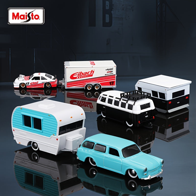 Kids Alloy Die-Cast Trailer Car Model 1:64 Scale Pull-Back Toy in Multiple Colors