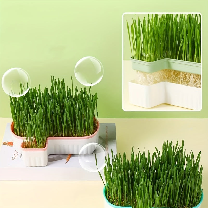 Double-Layer Detachable Cat Grass Growing Kit Reusable Hydroponic Sprouting Tray
