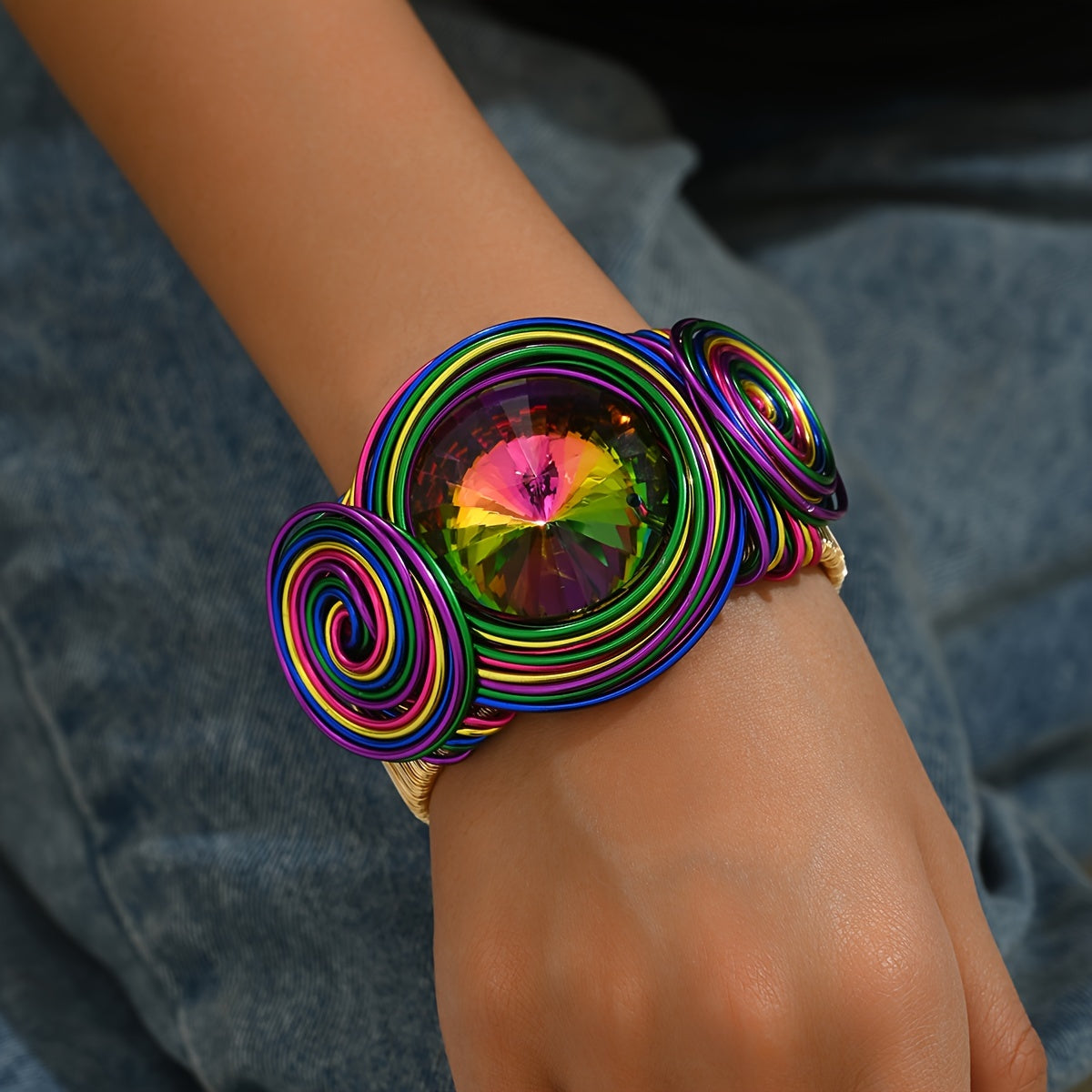 Bohemian Handmade Open Bangle Bracelet Exquisite Craftsmanship