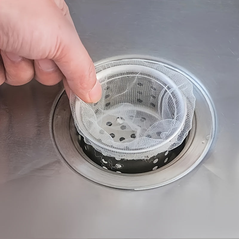 Paquete de 100 bolsas desechables para coladores de fregadero de malla de nylon para una limpieza fácil
