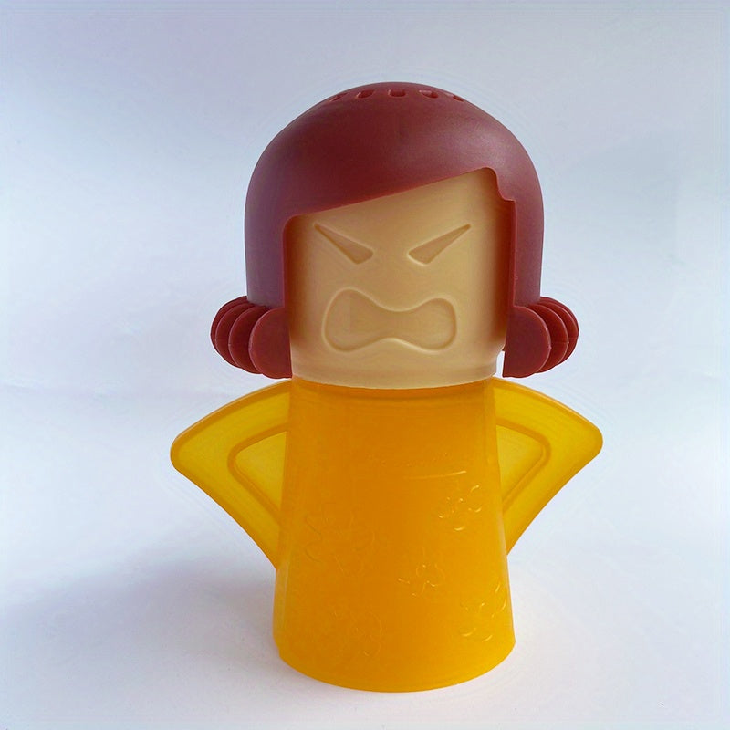 Microwave Cleaner Spray with Angry Mom Design for Grease and Stain Removal from Plastic Surfaces