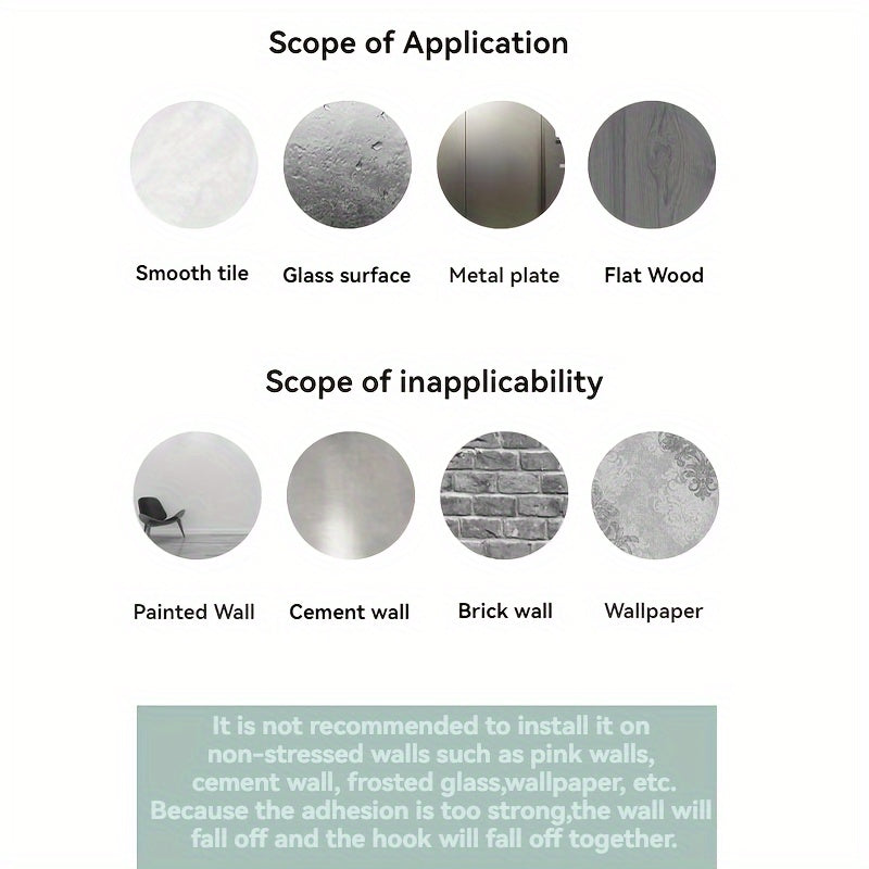 4-Pack Glacier Pattern No-Drill Wall Hooks for Kitchen and Bathroom Storage