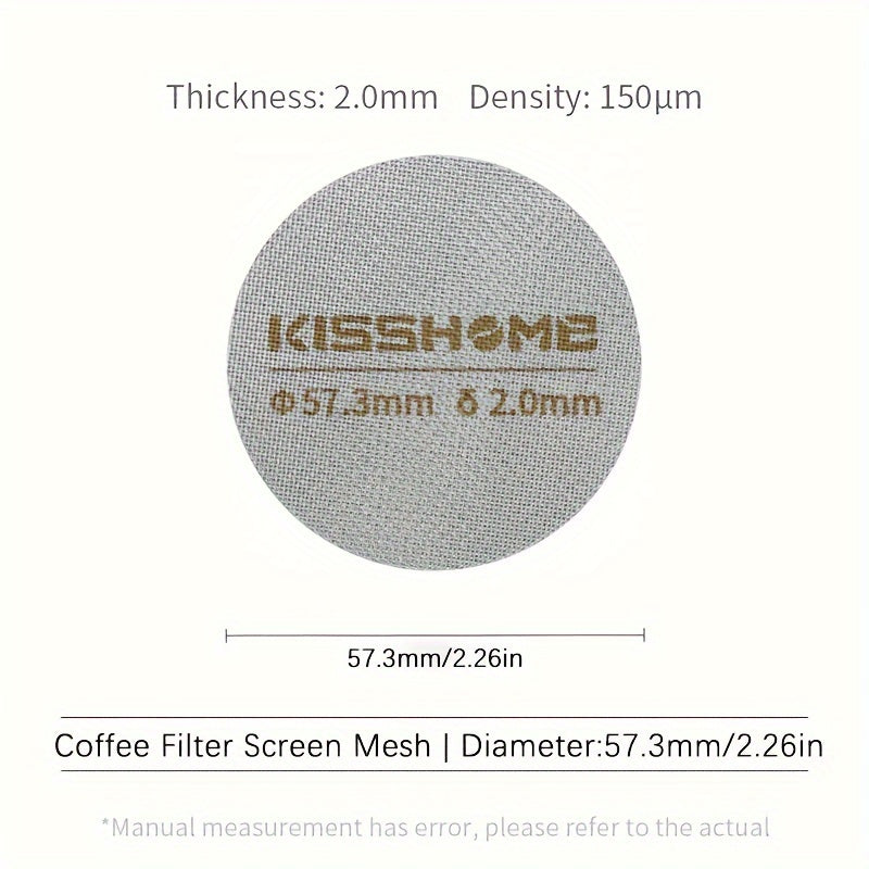 316 zanglamas po'latdan yasalgan qayta ishlatiladigan espresso puck ekran, issiqqa chidamli, 51mm, 53.5mm va 58.5mm diametrlarida mavjud. Breville mashinalari va 51mm, 54mm, va 58mm portafilterlar bilan mos keladi. Qahva aksessuarlarini o'z ichiga oladi.