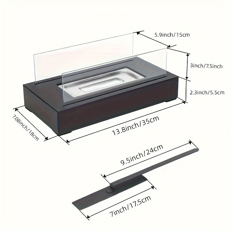 Rectangular Portable Alcohol Fireplace Lamp for Outdoor Use and BBQs