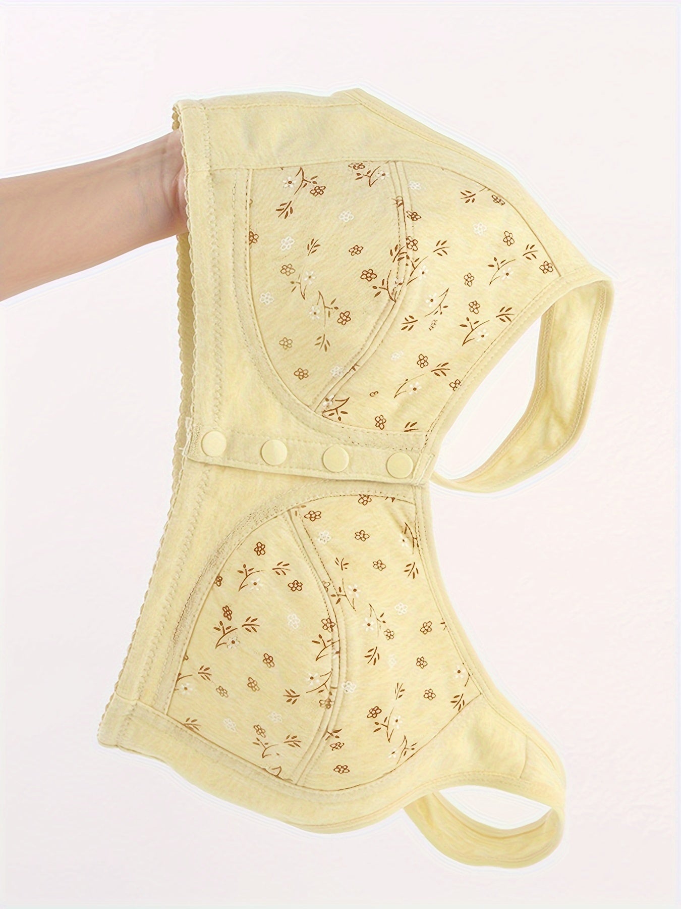 7-комплект женских бескаркасных бюстгальтеров с цветочным принтом, размер 5XL, вязаная ткань, без косточек