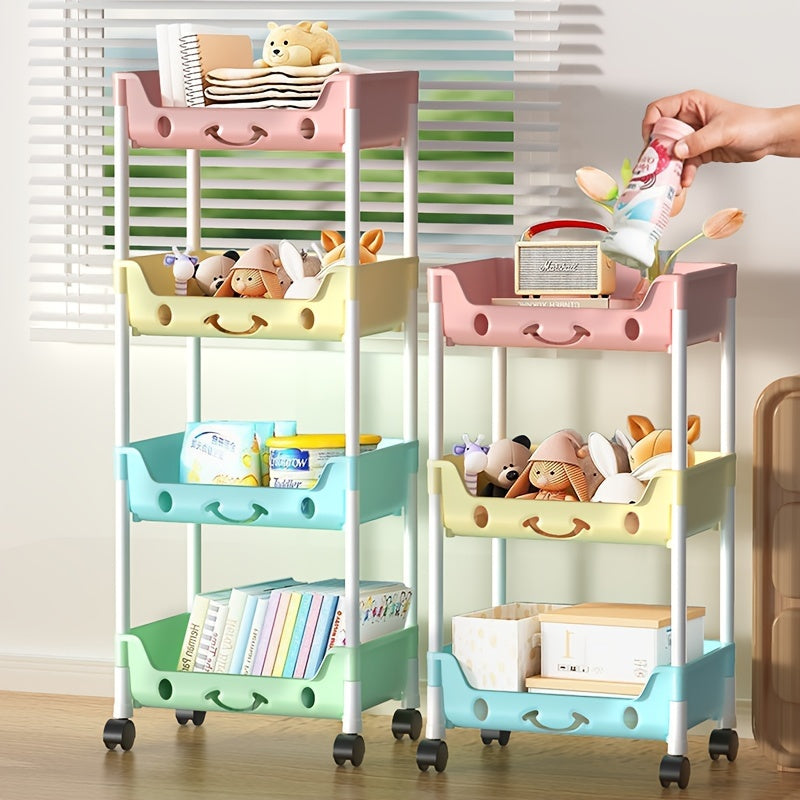 Carro organizador de plástico con 3 niveles para almacenamiento en cocina, baño y manualidades