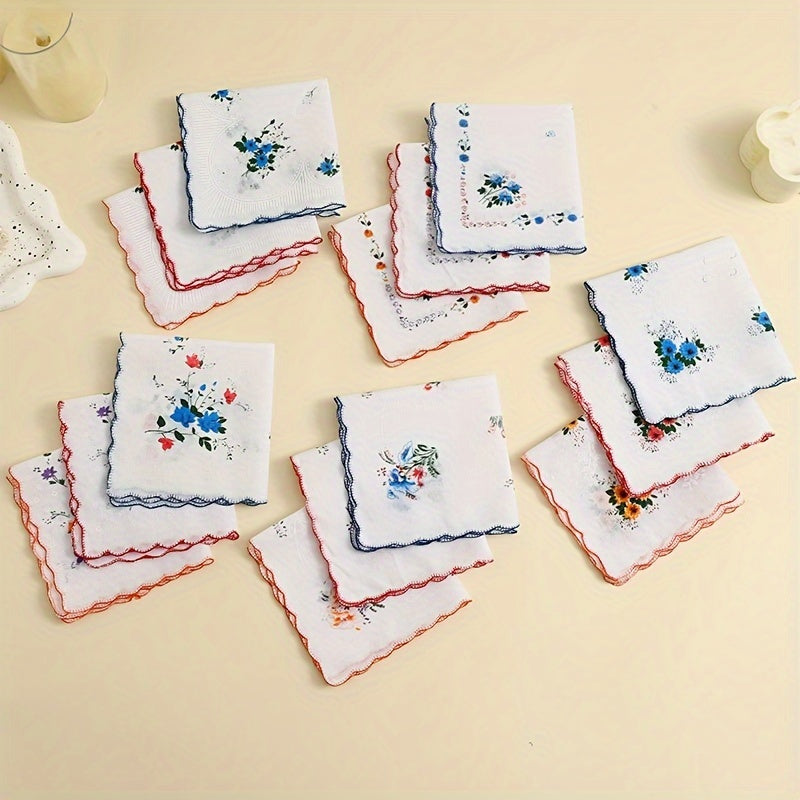 Women's Cotton Handkerchiefs 12 Pack Floral Print Lightweight for Wedding Outdoor Use