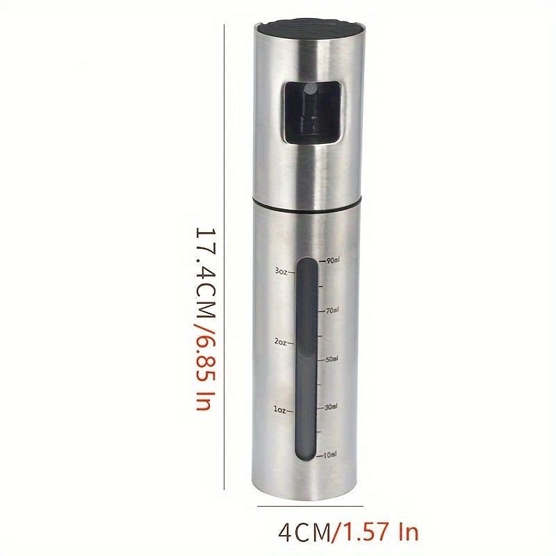 100ml Stainless Steel Oil Spray Bottle for Kitchen Seasoning and Barbecue