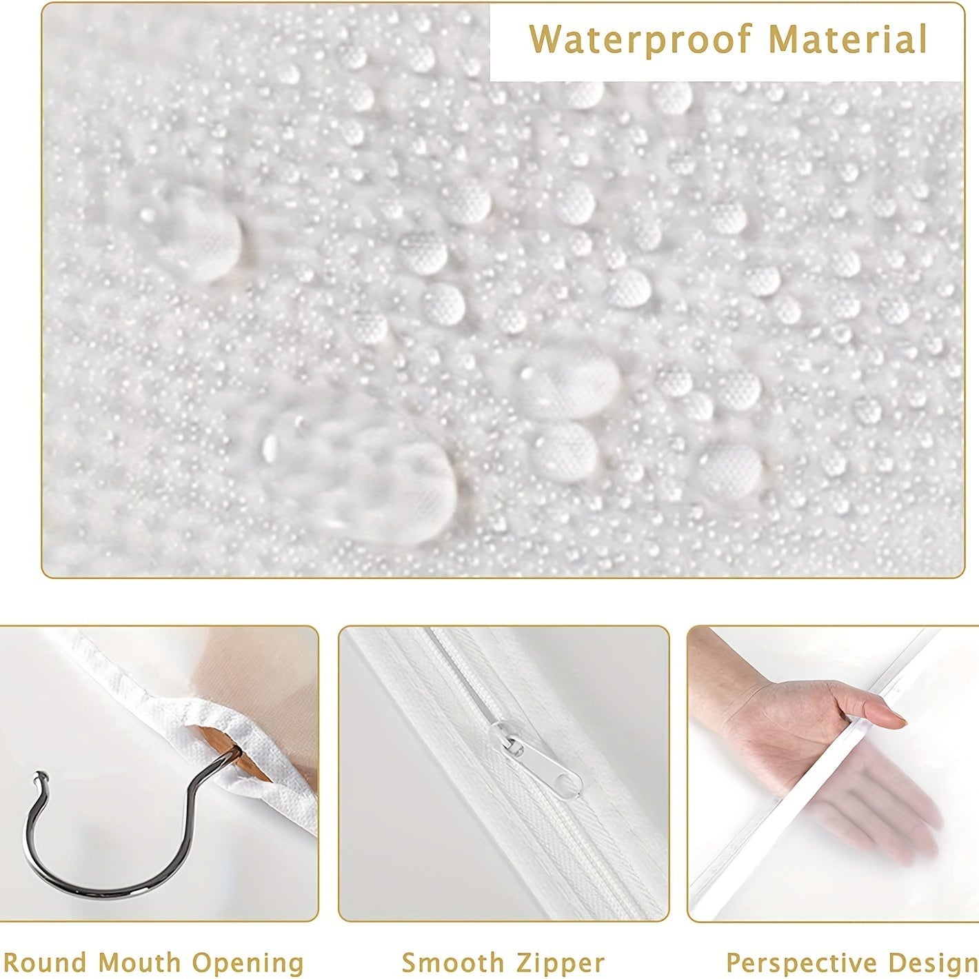 Juego de 5 bolsas de ropa transpirable para colgar con cremallera, fundas antipolvo