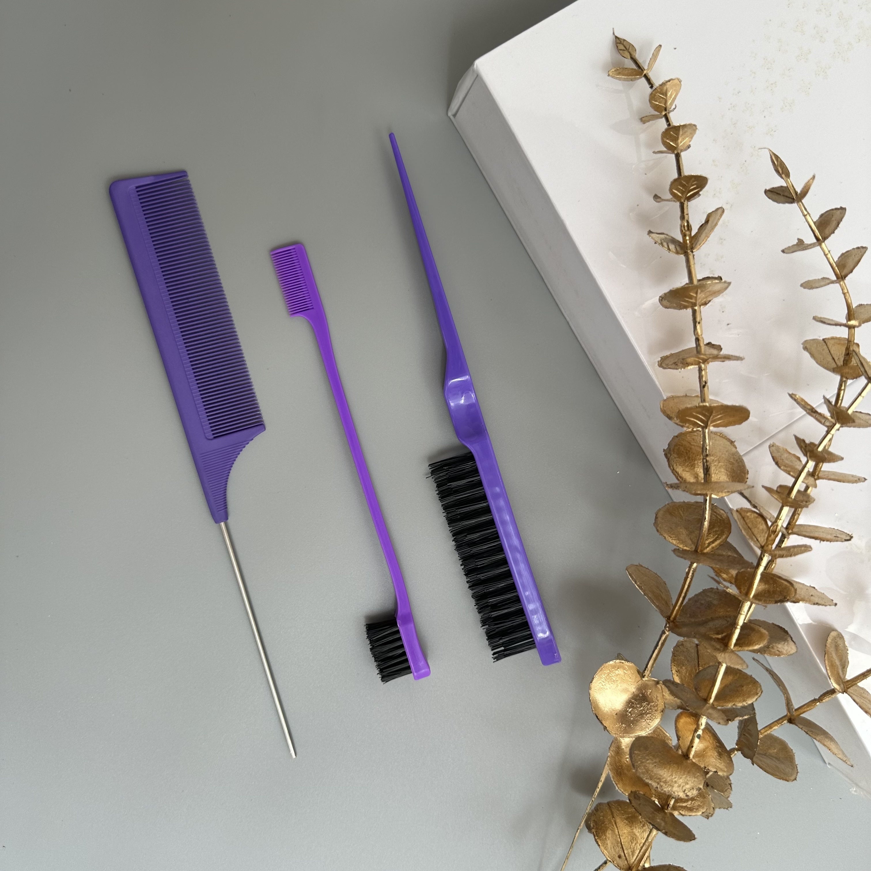 Hairdressing Tools Set Comb Teasing Hair Brush Rat Tail Edge Brush for Styling