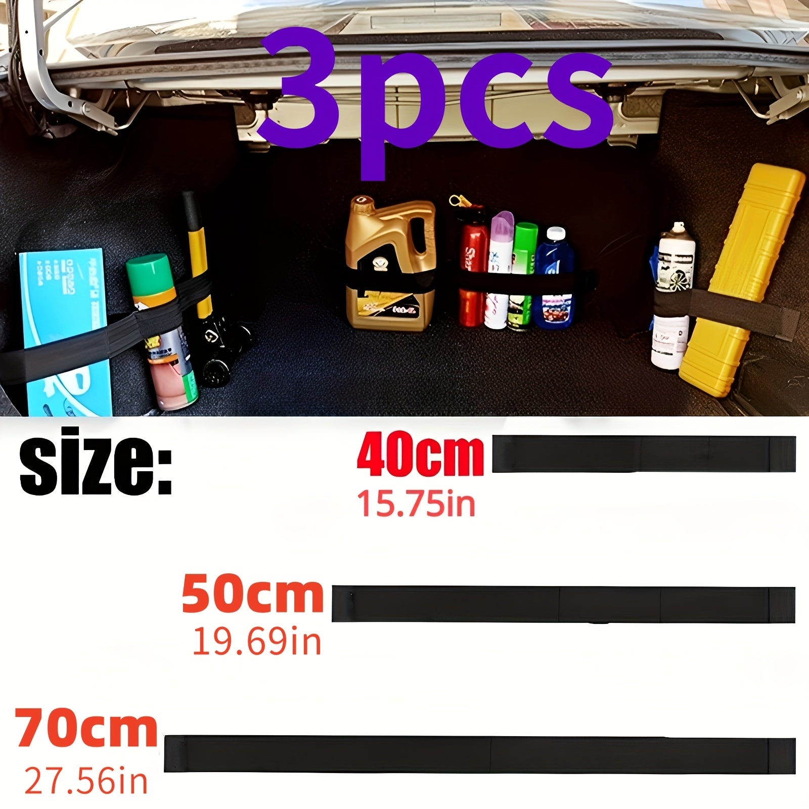 Car Trunk Tie Strap Organizer Storage Magic Tape Fixer for Most Cars