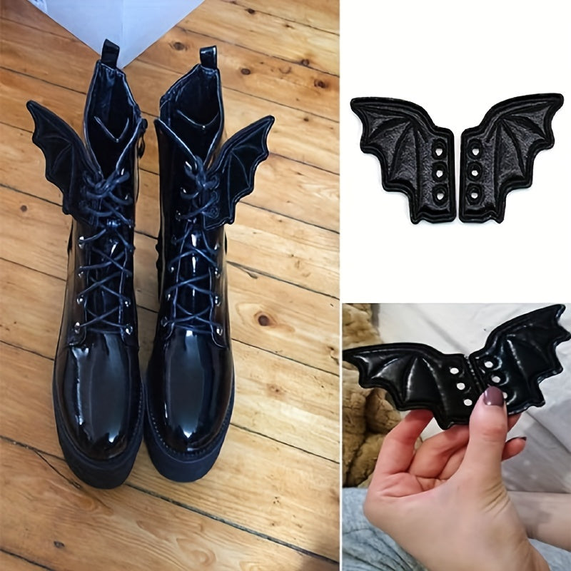 Unisex Shoe Wing Boot Decorations Leather Winged Shoe Clips Accessories
