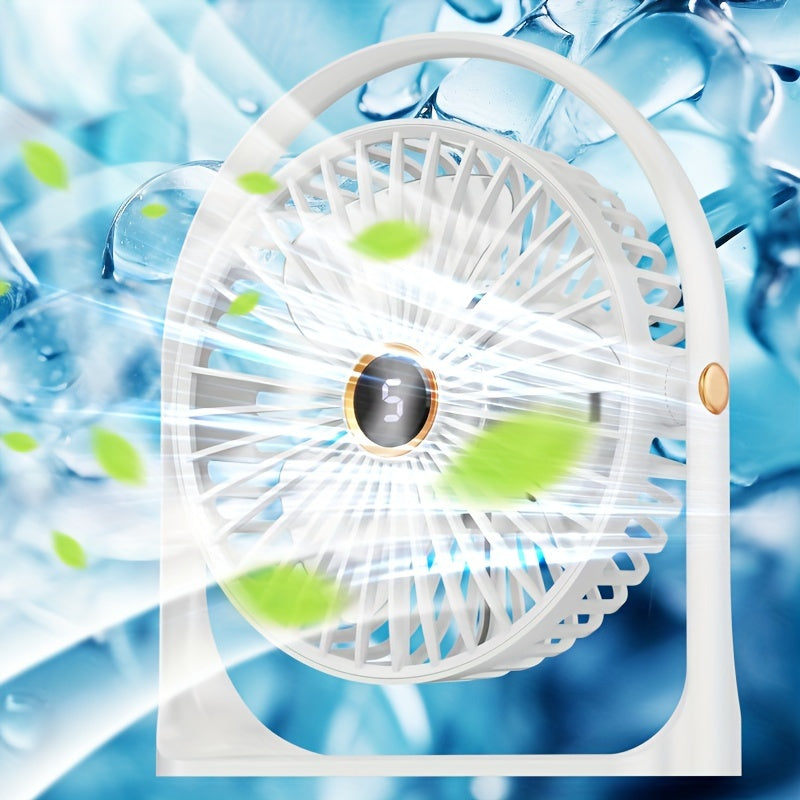 Compact USB Rechargeable Table Fan with Clip-On, Quiet 5W Personal Fan