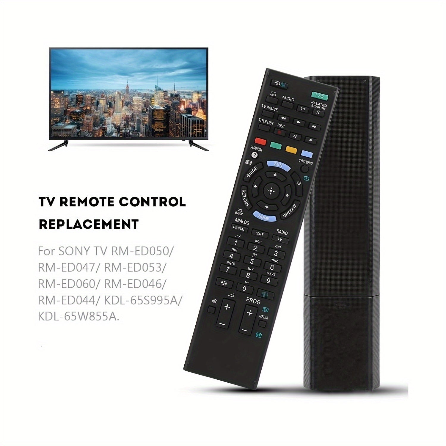 Control remoto universal para televisores inteligentes Sony alimentado por batería de plástico de reemplazo