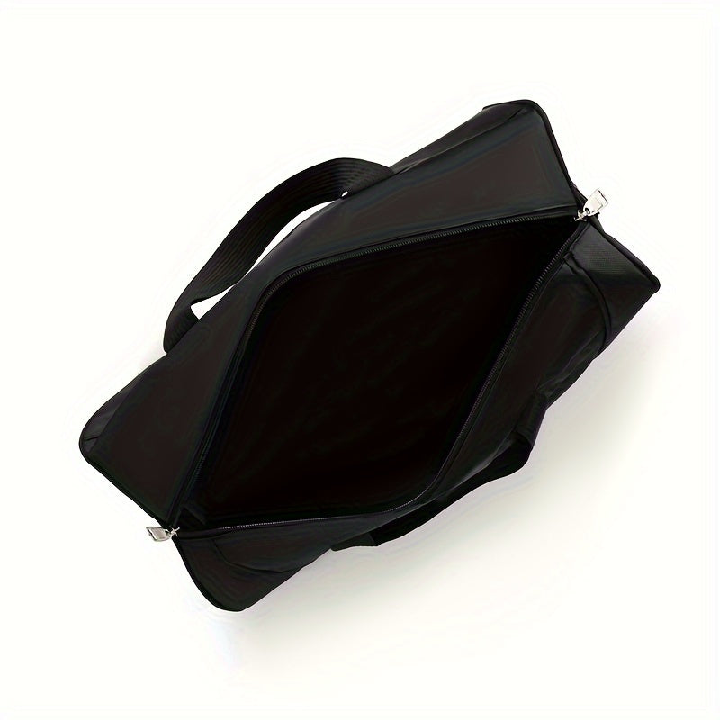 Unisex Black Nylon Tote Bag with Adjustable Shoulder Strap for Gym Yoga Sports