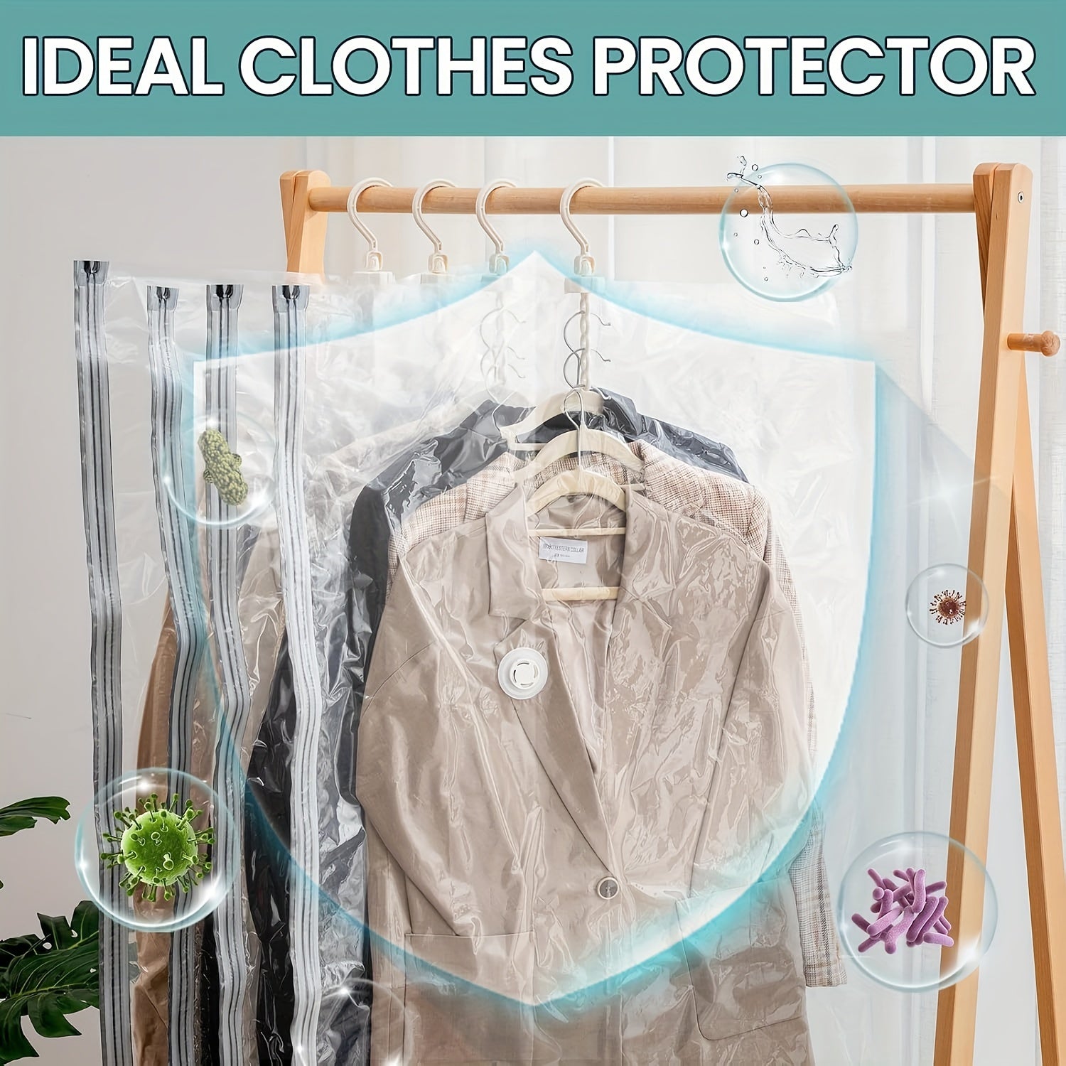 Large Capacity Vacuum Storage Bag for Clothes Space-Saving Closet Organizer for Suits Dresses Jackets