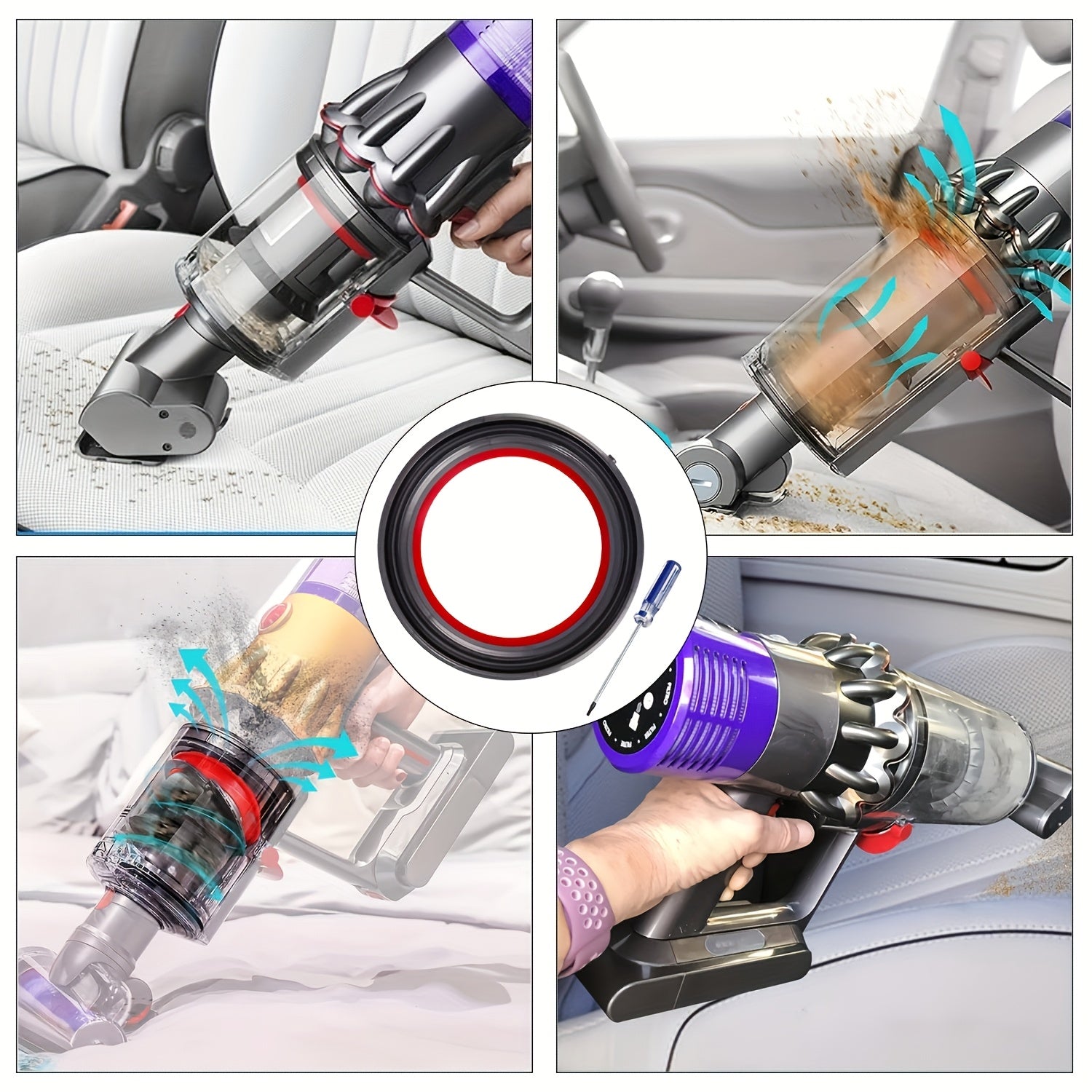 Dyson Cyclone V10 SV12 changyutgich uchun almashtirish qismi - Chang qutisi ustki qismi uchun muhr halqasi. 1 dona chang qutisi/quruq quti qismlari bilan mos keladi. Almashtirish uchun aksessuarlarni o'z ichiga oladi.