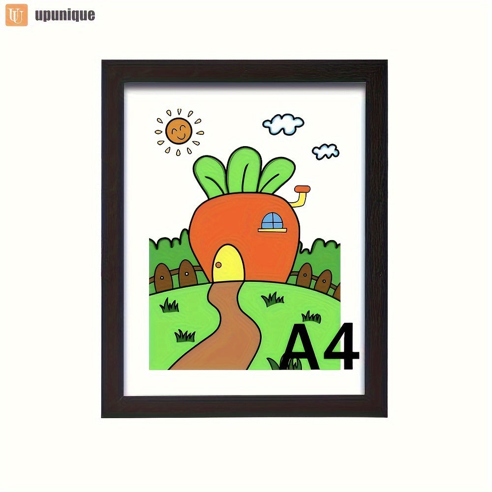 8x10 Художественная рамка в черном/белом/светлом древесном цвете для школьных работ и портфолио - отличный подарок на выпускные, праздники - декор стен для мальчиков