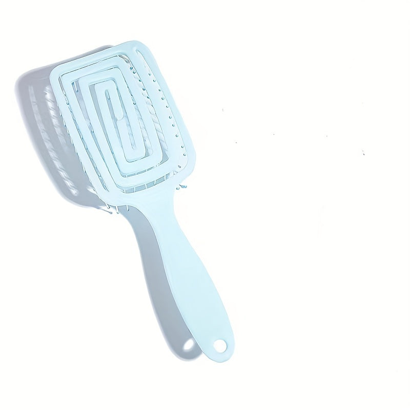 Cepillo desenredador de cabello húmedo y seco de ventilación ancha con cerdas flexibles y masajeador del cuero cabelludo