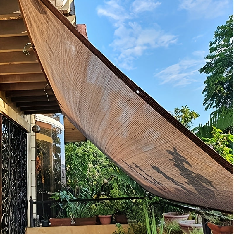 Coffee-Colored Sunshade Net with Edging UV Resistant Breathable Outdoor Patio Garden