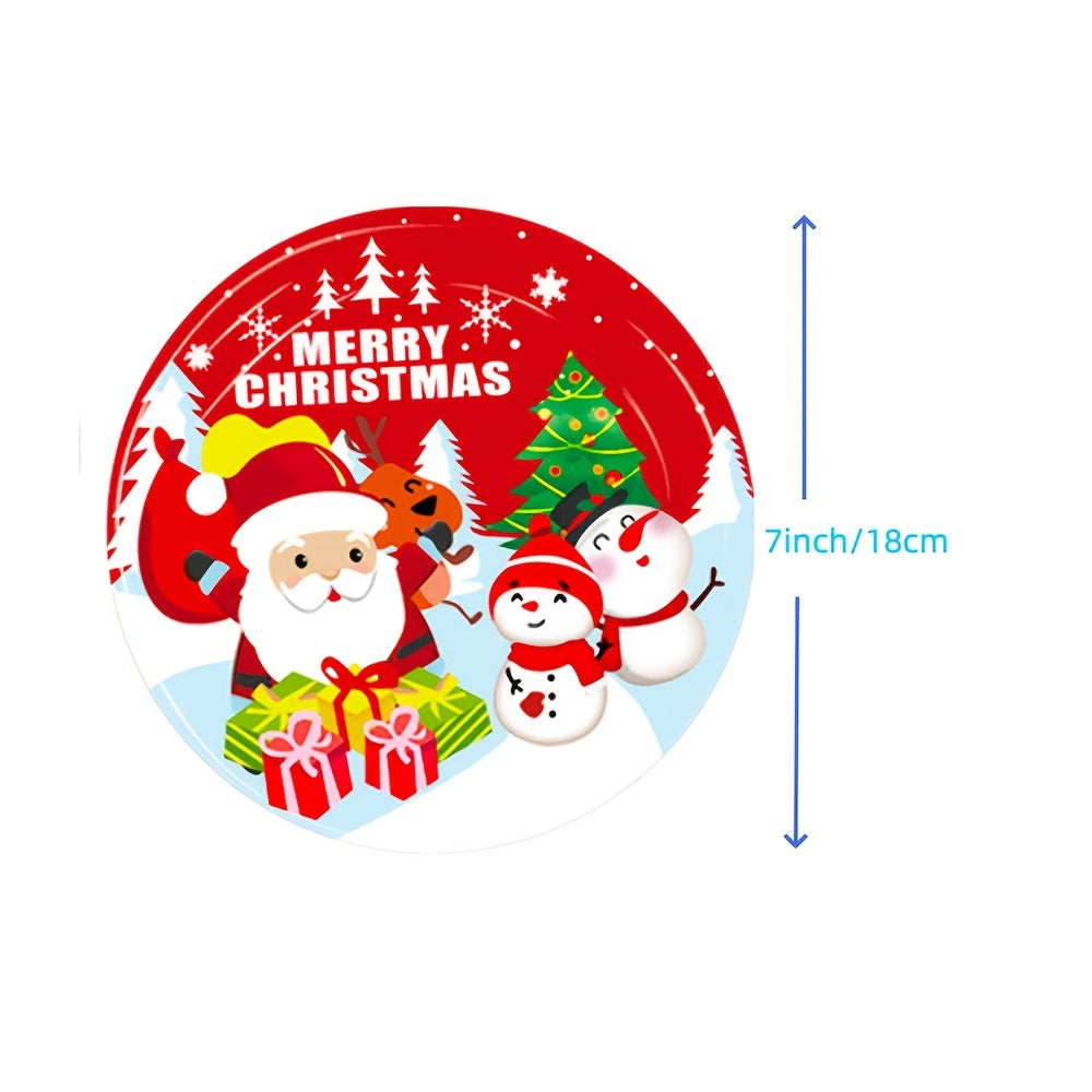 Набор посуды для рождественской вечеринки Одноразовые стаканы, тарелки, скатерть Праздничное торжество