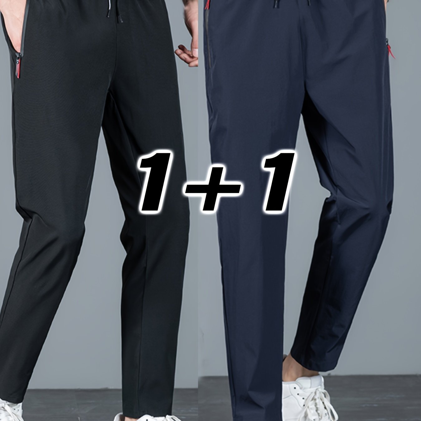 Men's Casual Pants Lightweight Breathable Quick Dry Sports Pants Set of Two