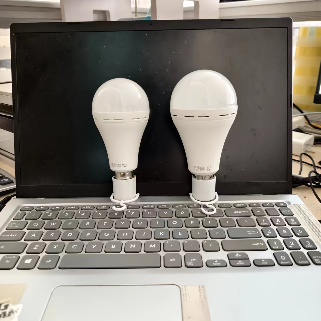 E27 LED Emergency Bulb Rechargeable 1200mAh Lithium Battery Hardwired Indoor High Brightness