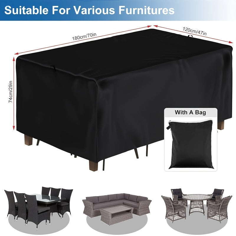 Funda para muebles de jardín de tela Oxford 210D, impermeable, para exteriores, protección de invierno, negro