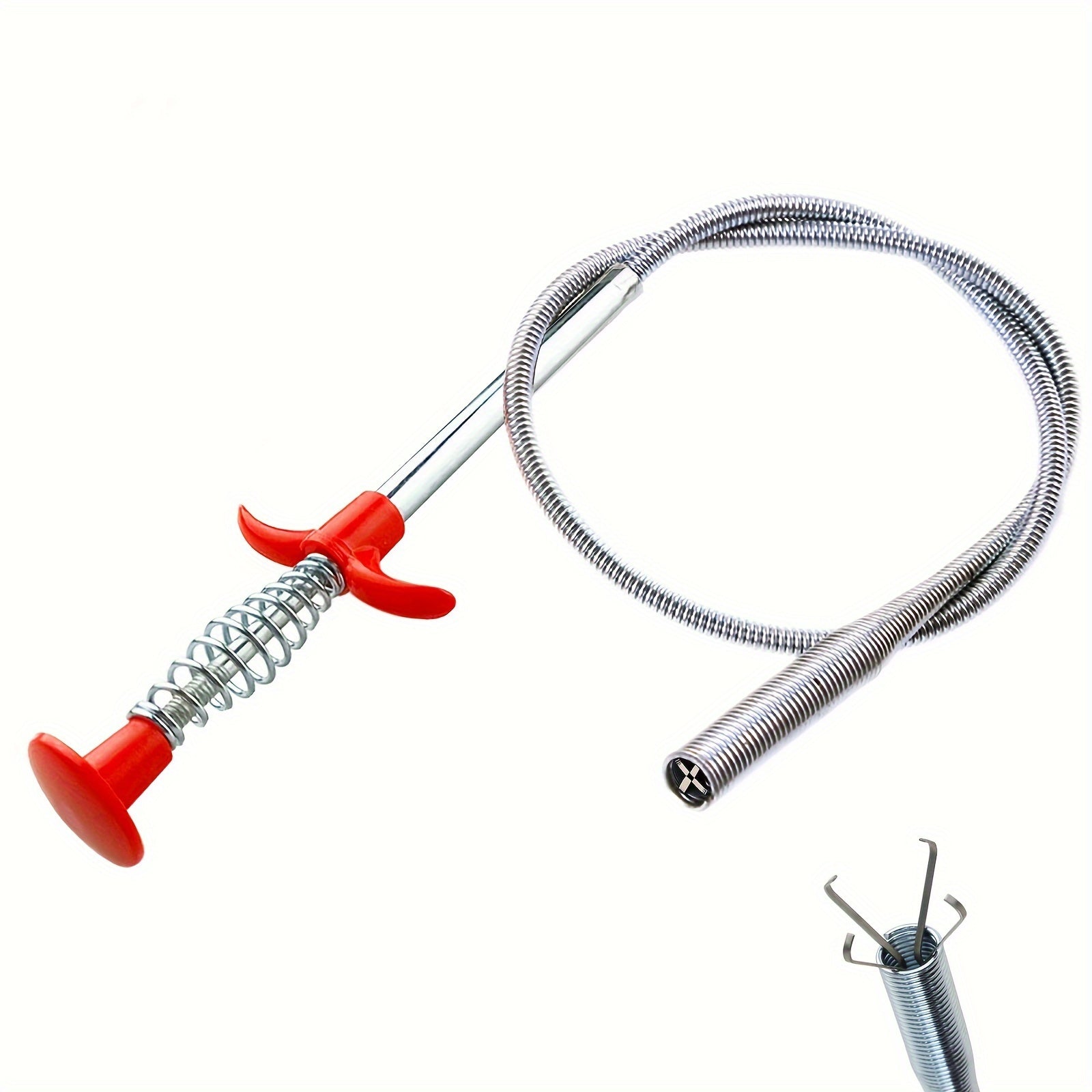 Drain Cleaning Dredging Tool with Grapple Hook for Sink Clogs, Flexible and Long