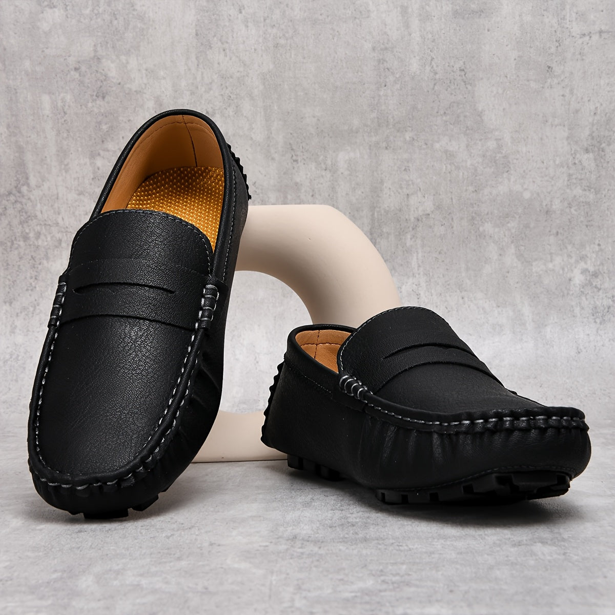 Мужские повседневные мокасины-слипоны с резиновой подошвой, всесезонные, противоскользящие, комфорт