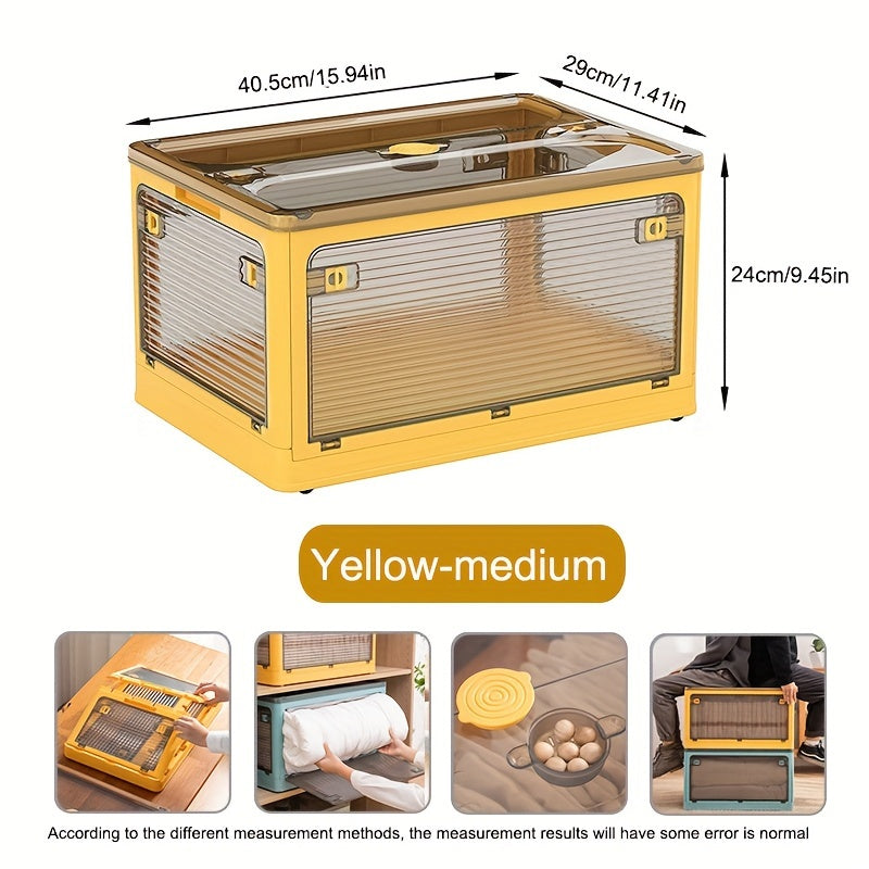 Caja de almacenamiento plegable transparente para ropa, juguetes y mantas