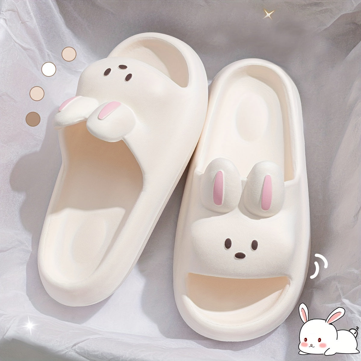 Ayollar uchun EVA Bunny Slides tormozsiz, engil hammom poyabzali