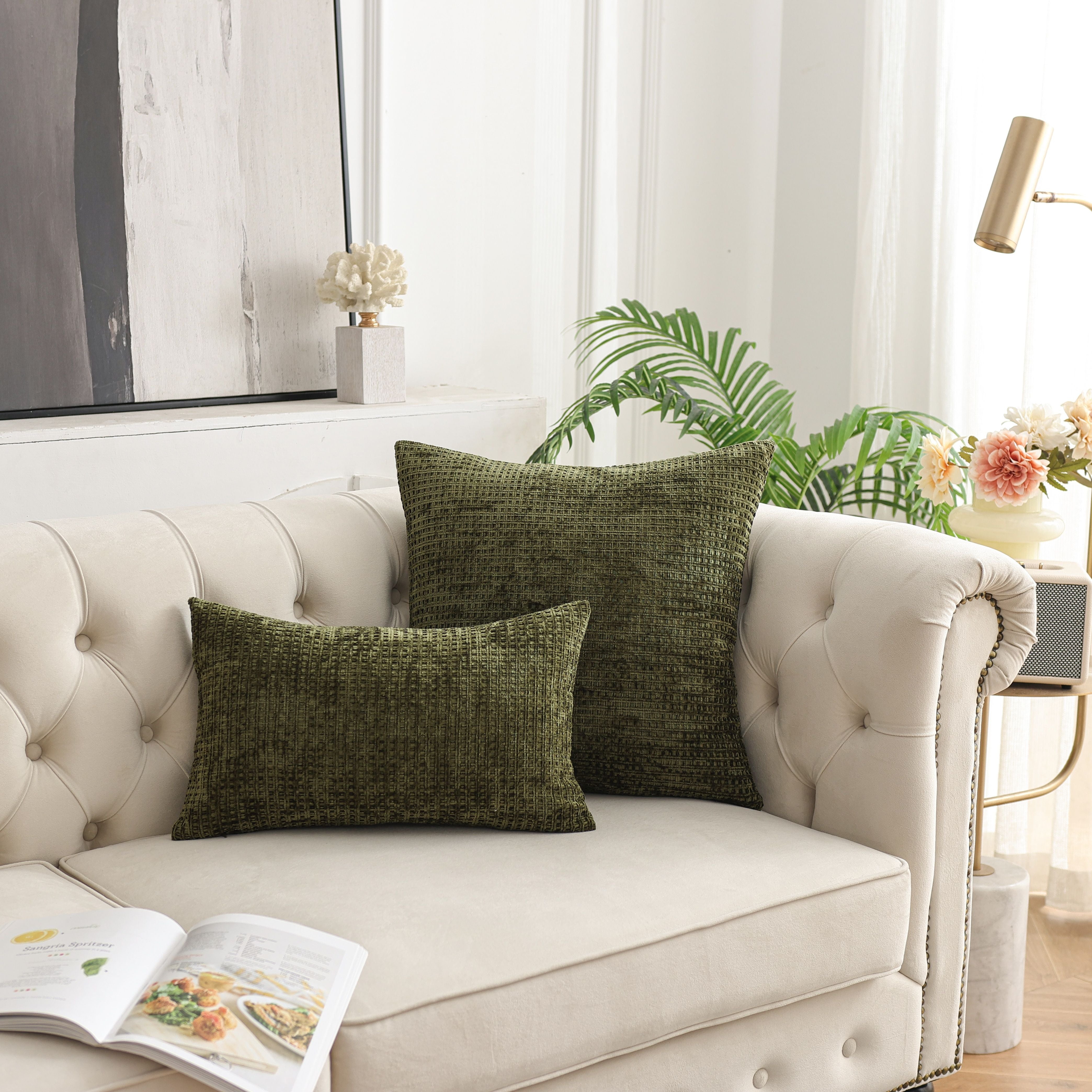 Plaid Velvet Pillowcase Geometric Pattern Soft Cushion Cover for Sofa Bed Bedroom