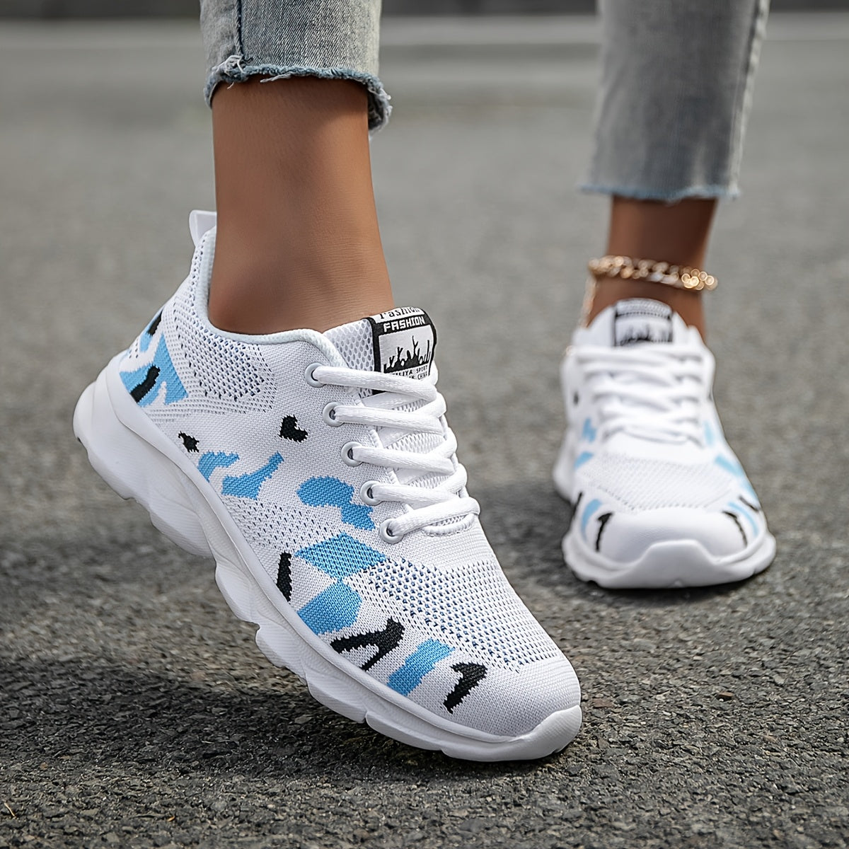 Women's Camo Mesh Sneakers Lightweight Non-Slip Running Shoes