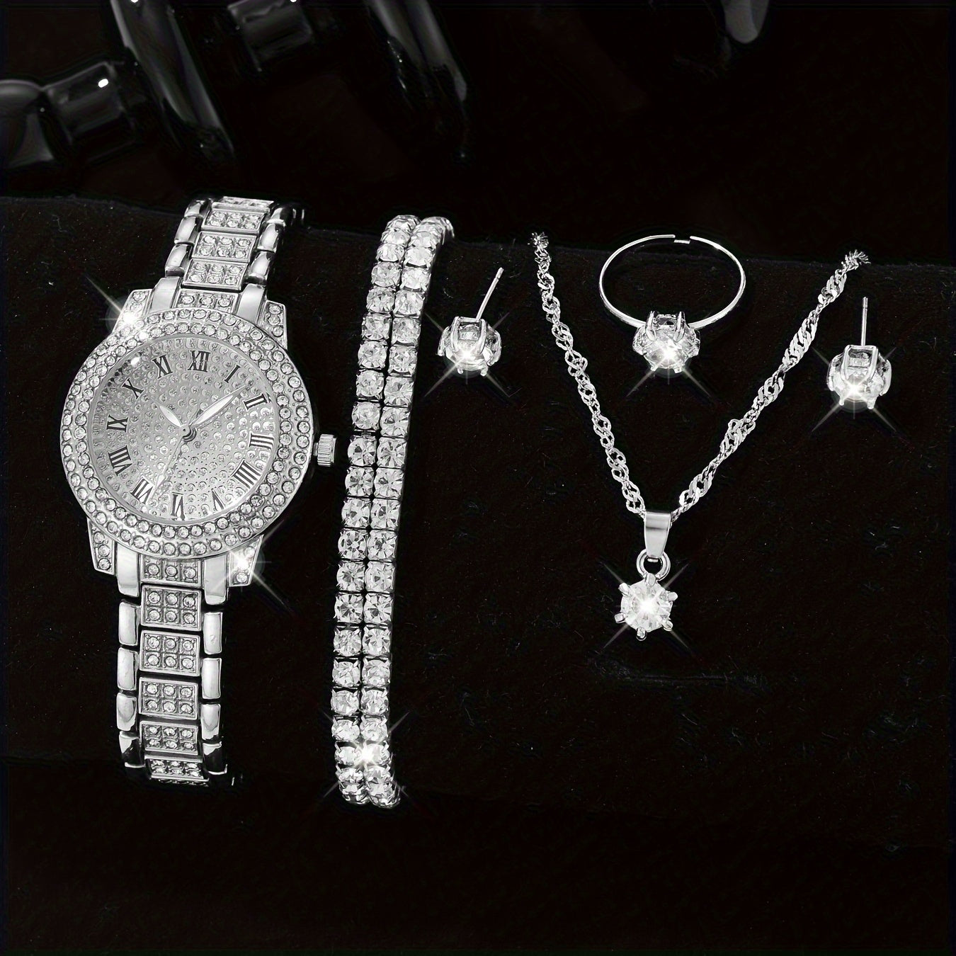 Set of 7 Women's Quartz Wristwatches with Trendy Styles