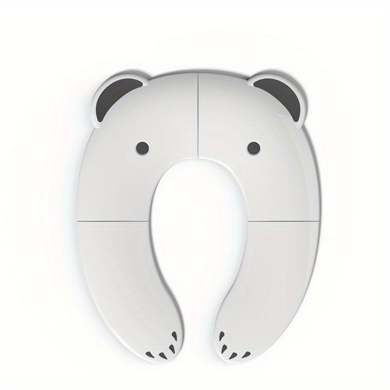 Children's Folding Travel Toilet Seat for Toddlers with Non-Slip Silicone and Built-In Buckle