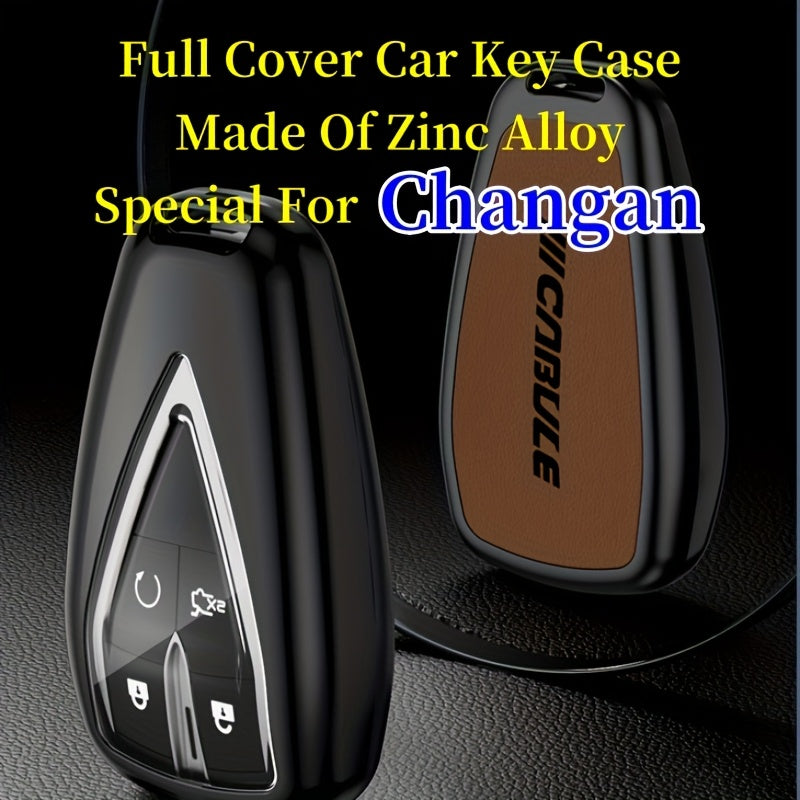 Car Key Cover Zinc Alloy Shockproof Protective Shell Dual-Tone Black Orange