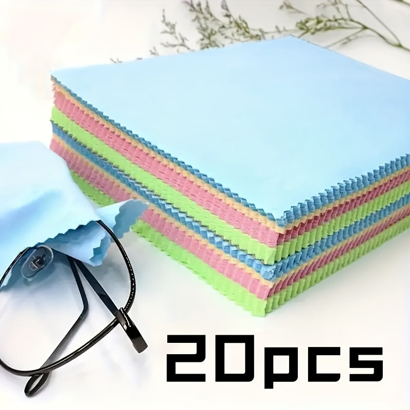 10 or 20 Microfiber Cleaning Cloths Assorted Colors for Glasses Cameras Screens