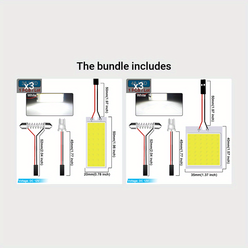 Bombilla LED C10W T10 W5W 12V 6500K Blanco Interior Luz de cúpula del maletero