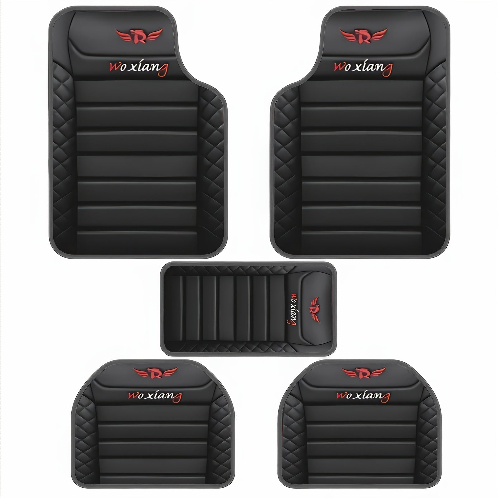 Universal Car Floor Mats 5pcs Polyester Stylish Protective Auto Liners