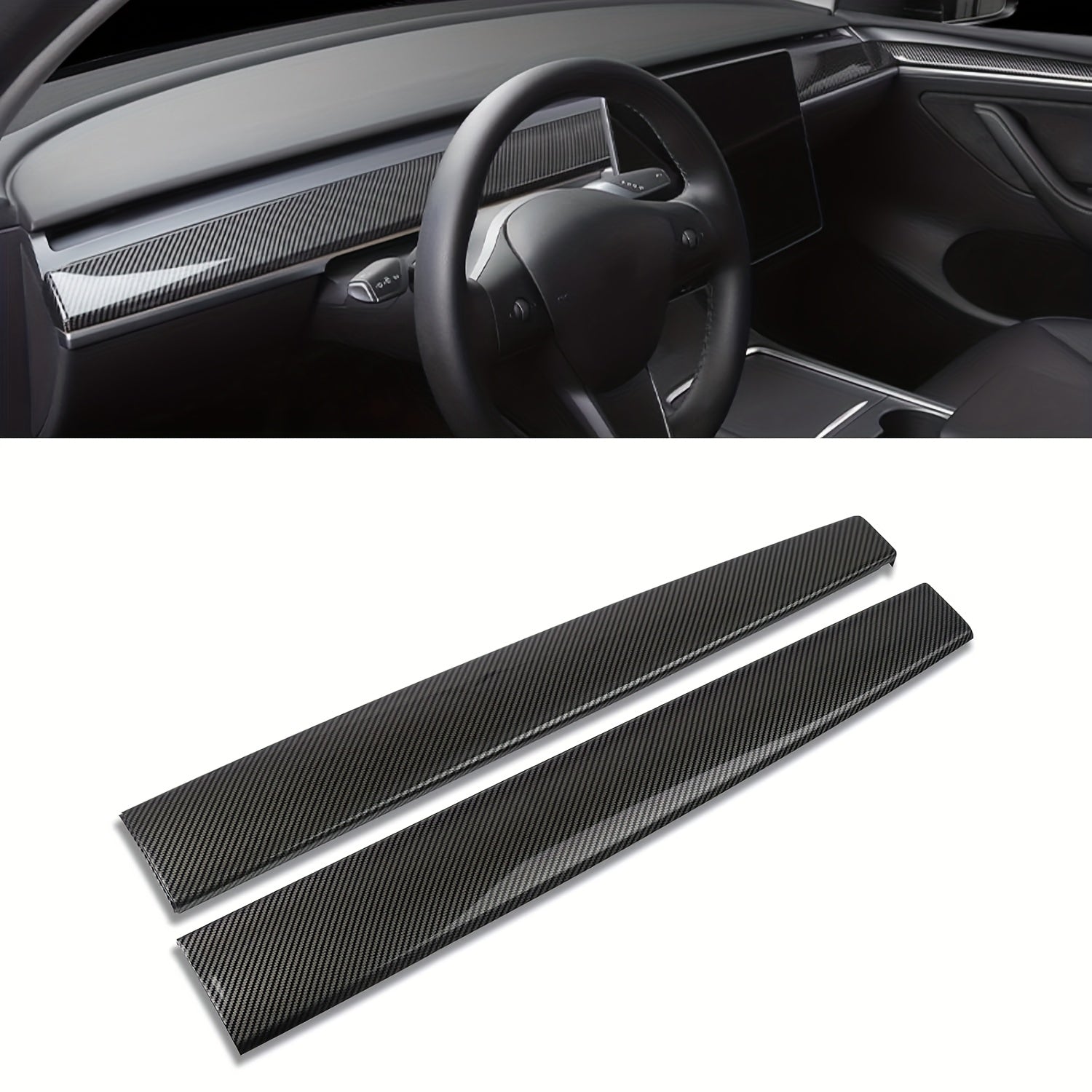 Rear Seat Center Console Trim Strip 2pcs for Tesla Model 3/Y 2021–2023