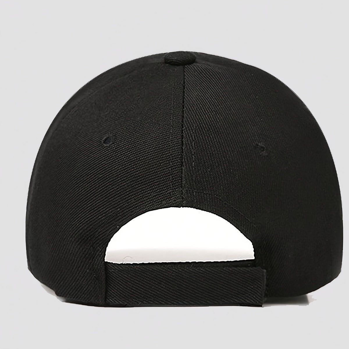 Women's Black Adjustable Baseball Cap with Love Heart Print Breathable Polyester Sun Hat