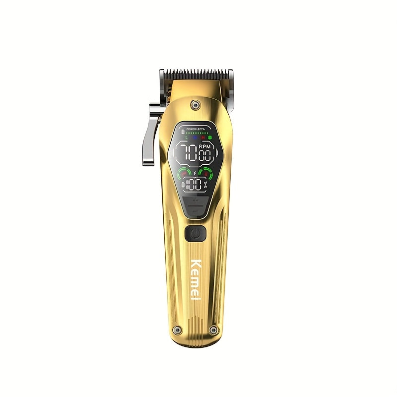 Электрическая машинка для стрижки волос с LED-дисплеем, точной резкой, быстрой зарядкой через USB для салонов и мужчин