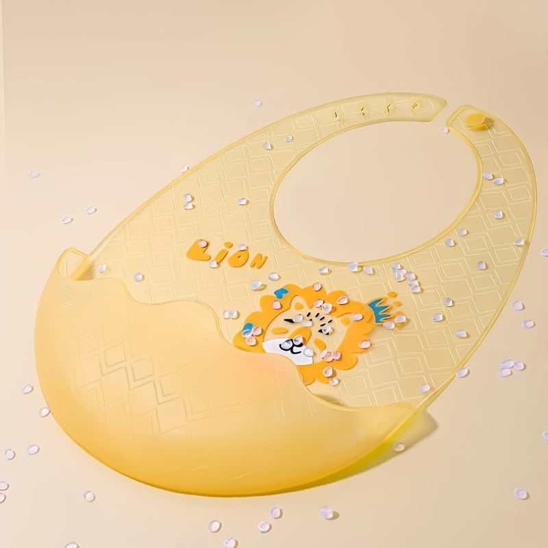 Baby Silicone Bib Waterproof Oil-Proof Food-Grade Cartoon Animal Design